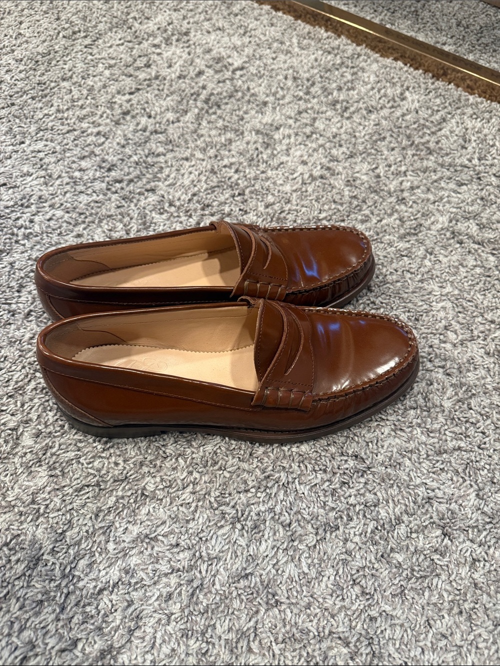 J Crew Women's Brown Leather Penny Loafers size 8 - Picture 4 of 9